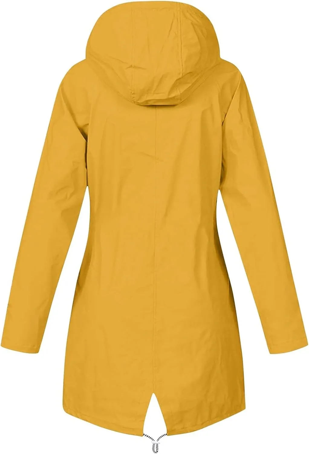 Women's Waterproof Lightweight Rain Jacket Windbreaker Hooded Sportswear Jacket Outdoor Hiking Long Trench Rain Coat