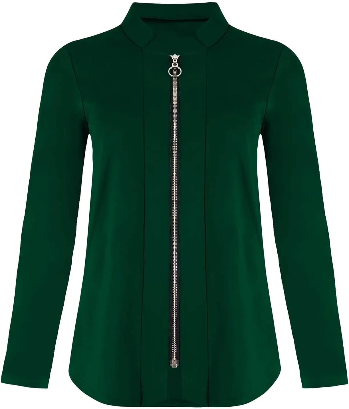 Women's Zip Suit Jackets Fashion Collared Slim Blazers Casual Long Sleeve Work Office Blazer Lightweight Fall Clothes