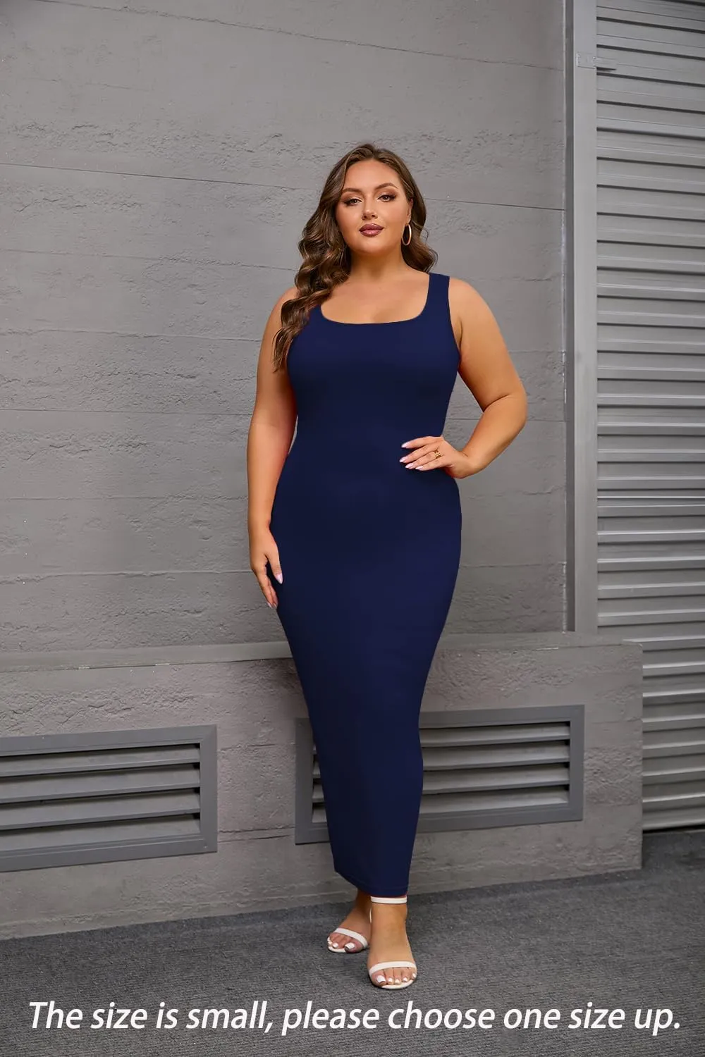 YeGine Women Plus Size Sleeveless Bodycon Maxi Dresses Sexy Slim Tank Dresses
