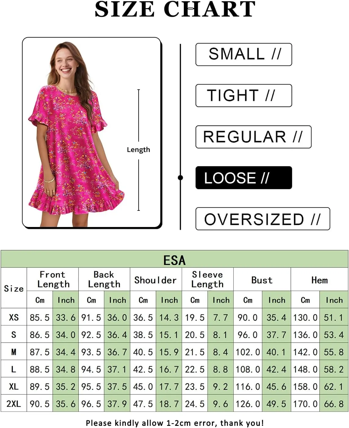 YESNO Summer Dresses for Women 2025 Floral Boho Ruffle Short Sleeve Sundresses Casual Shift Dress ESA