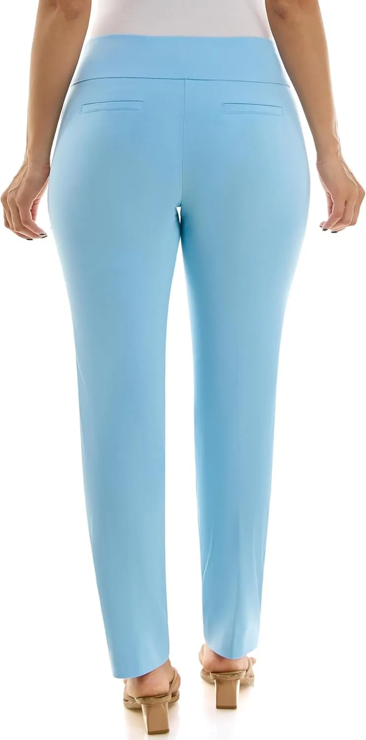 Zac & Rachel Women's Millennium Fabric Pull-On Slim Leg Pant