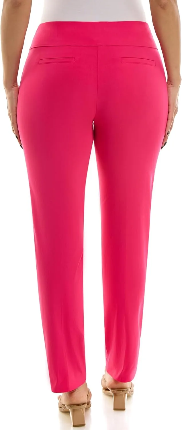 Zac & Rachel Women's Millennium Fabric Pull-On Slim Leg Pant