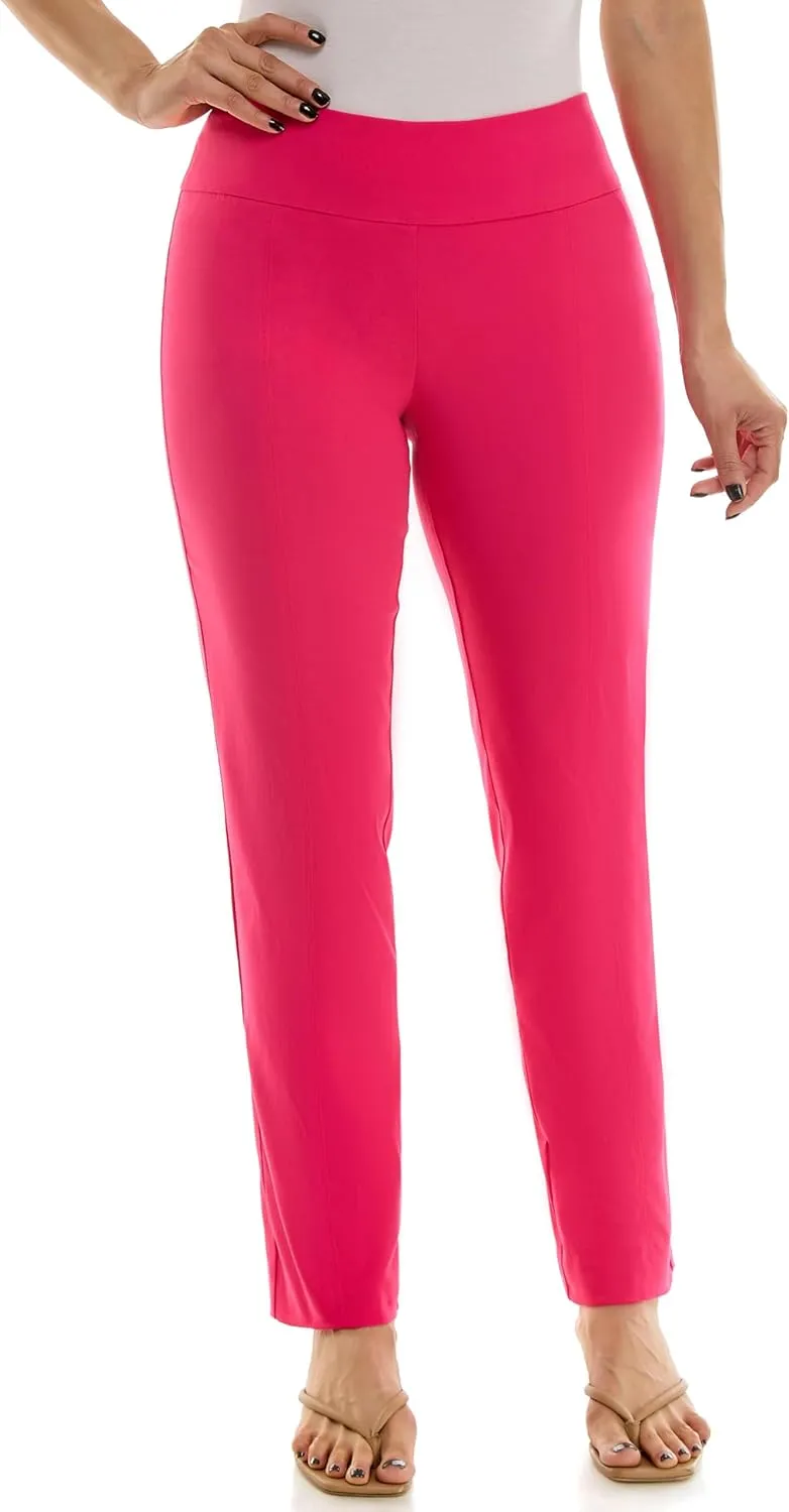 Zac & Rachel Women's Millennium Fabric Pull-On Slim Leg Pant