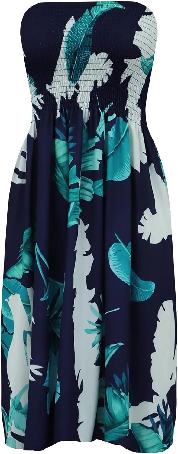 Zyyfly Womens Summer Beach Dresses Strapless Cover Ups Dress Tube Top Sundresses